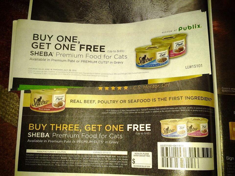 Spring Hill Coupon Club Sheba Cat Deal at Publix