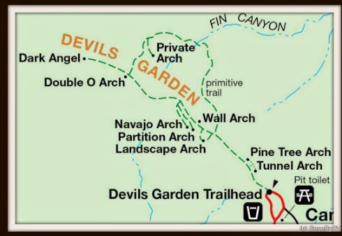 Devils Garden Trail Map Double O Arch D Garden Primative Loop - Vr Nature Vacation