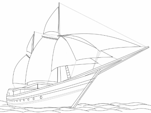 Sketsa Gambar Kapal Pesiar IKAN DAN LAUT