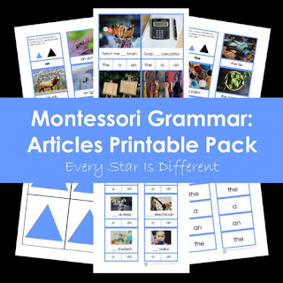 Montessori Grammar: Article Printable Pack