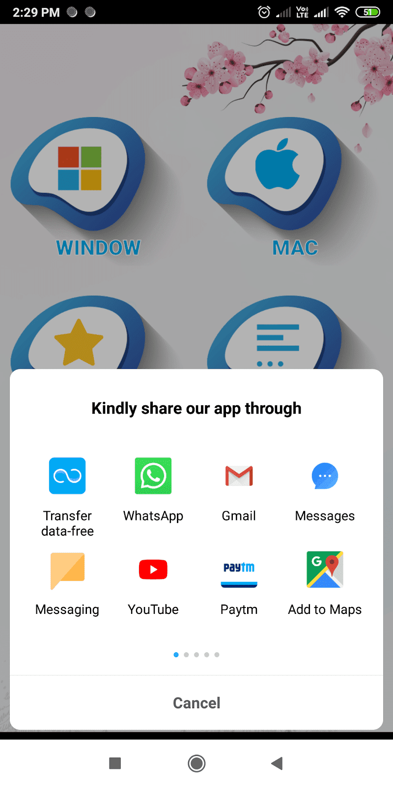 Share own apk text