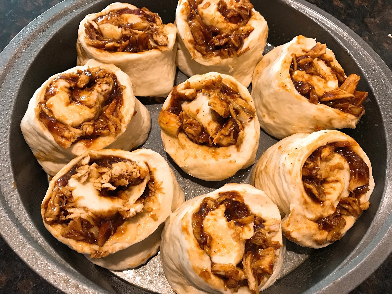 Barbecued Chicken "Cinnamon" Rolls