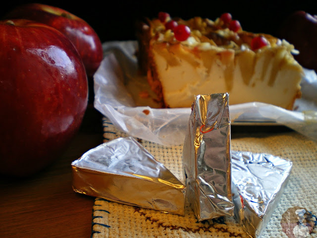 Pastel de quesitos con manzanas