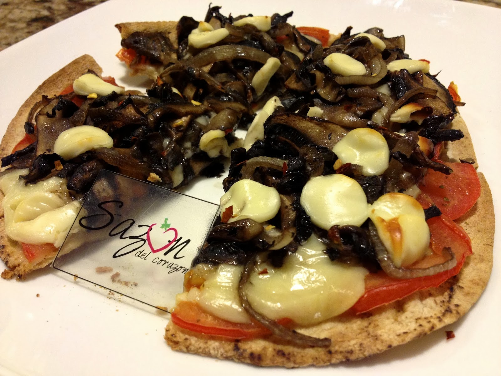 Sazón del corazón Pizza de hongos portobello