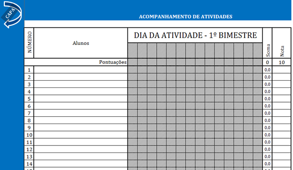 Confira este modelo de diário de classe estruturado em planilhas no Excel