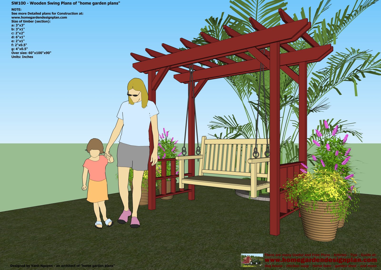 home garden plans: SW100 - Arbor Swing Plans - Swing Woodworking Plans ...