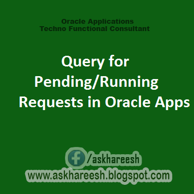 Query for Pending/Running Requests in Oracle Apps, askhareesh blog for Oracle Apps
