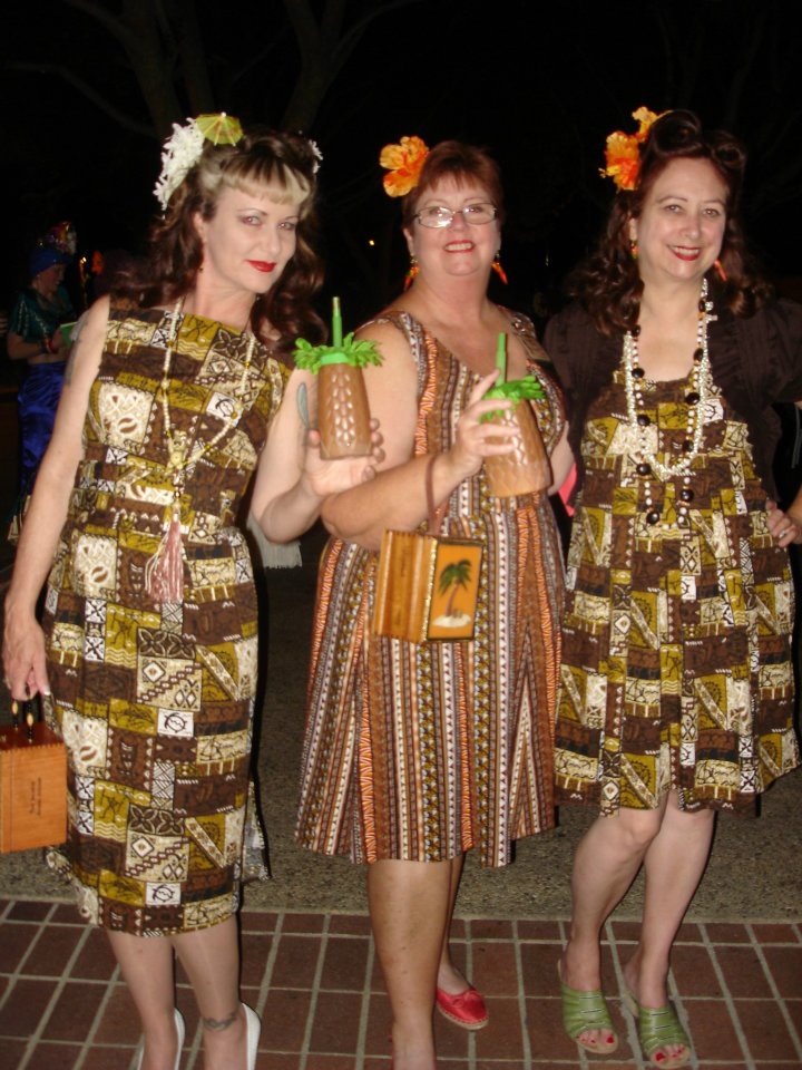 Time Traveling in Costume: Tiki Dress & Black Cherry Dress
