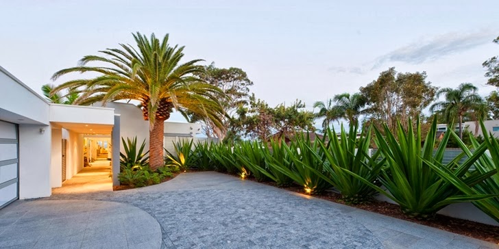 Driveway in Coastal Oasis landscape project by Urban Exotic