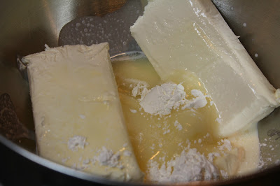 cream cheese, sugar, whipping cream, cornstarch