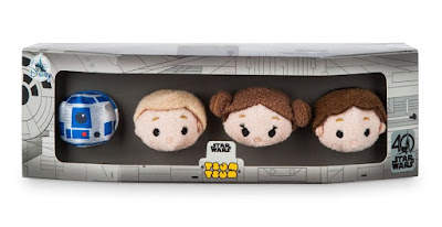 Disney Store Exclusive Star Wars 40th Anniversary Tsum Tsum Plush Box Set – Luke Skywalker, Princess Leia, Han Solo & R2-D2
