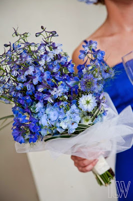 Blue wedding flowers