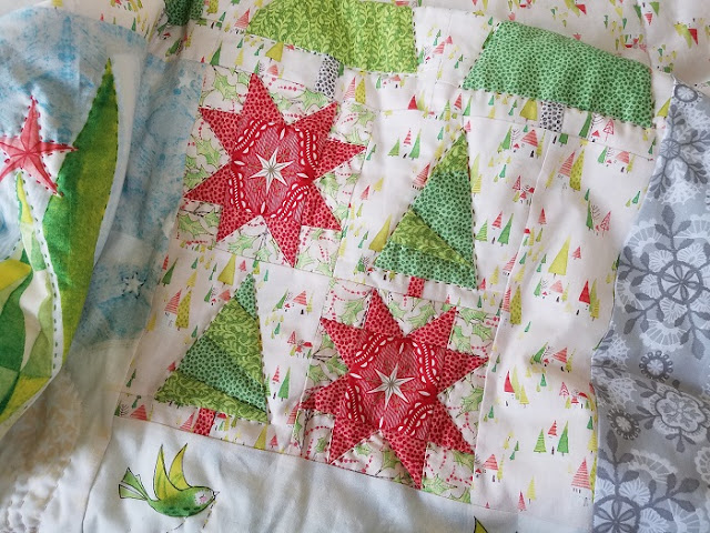 hand quilting christmas quilt