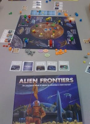 Alien Frontiers board game in play
