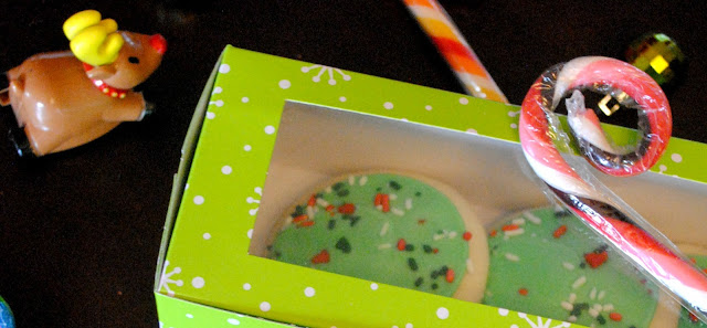 Cookies are a great holiday party favor. See the party at FizzyParty.com 