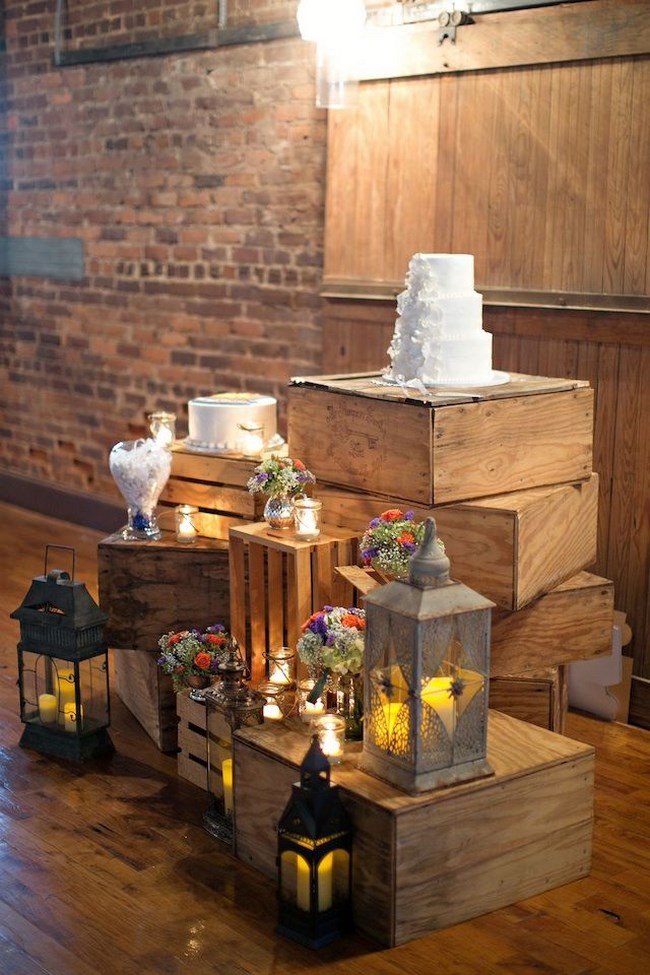 cajas de madera para decorar una boda
