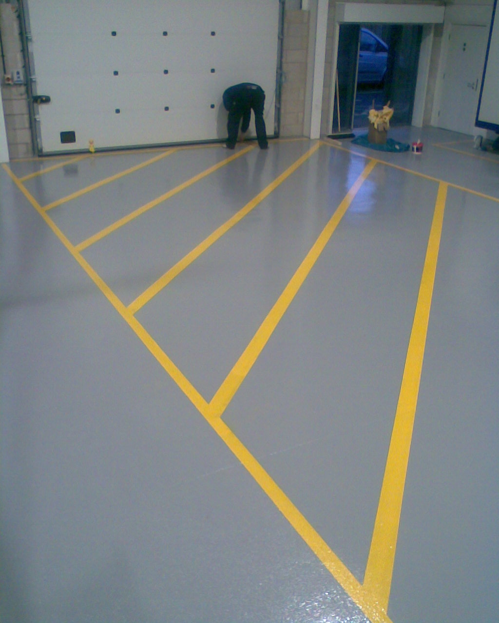 Floor Painters Ltd epoxy coating with epoxy line marking