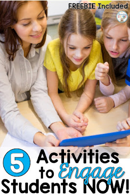 Activities to engage students in learning can be hard to come by.  That's why I have gathered 5 new activities that you can use in the classroom to help break the boring routine and offer some worksheet alternatives.  Teachers can use these ideas to supplement their curriculum and make learning fun again!  These tips can be used in math and reading and will have the kids excited to learn in kindergarten, first grade, second grade, and third grade. #math #engage #elementaryisland