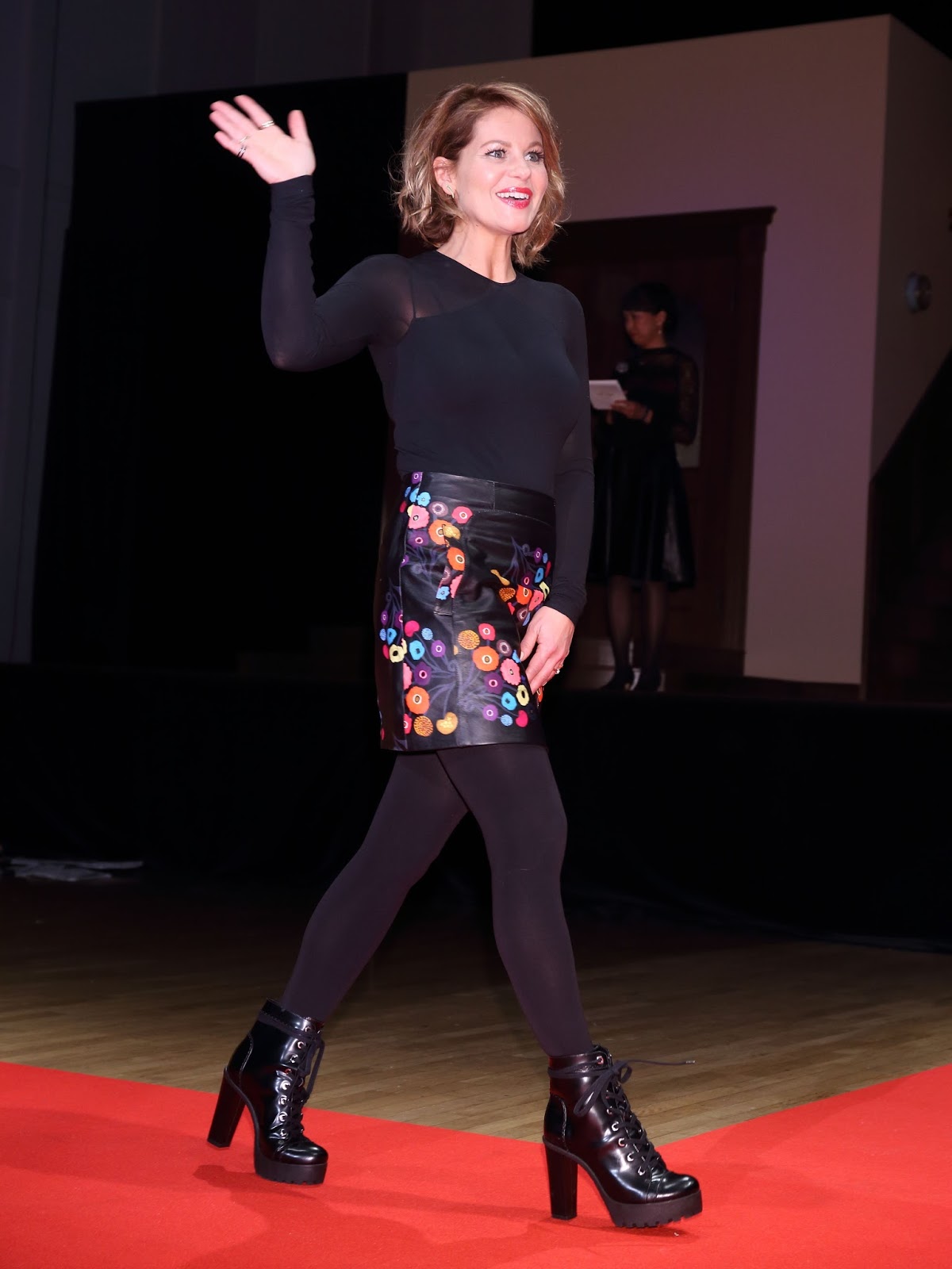 Celebrity Legs and Feet in Tights: Candace Cameron-Bure`s Legs and Feet