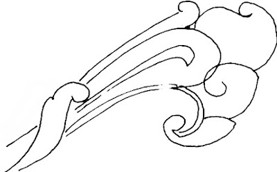 Memecah detail motif bali model patra Punggel 