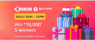 Amazon Quiz Time-Answer & Win Rs 10,000