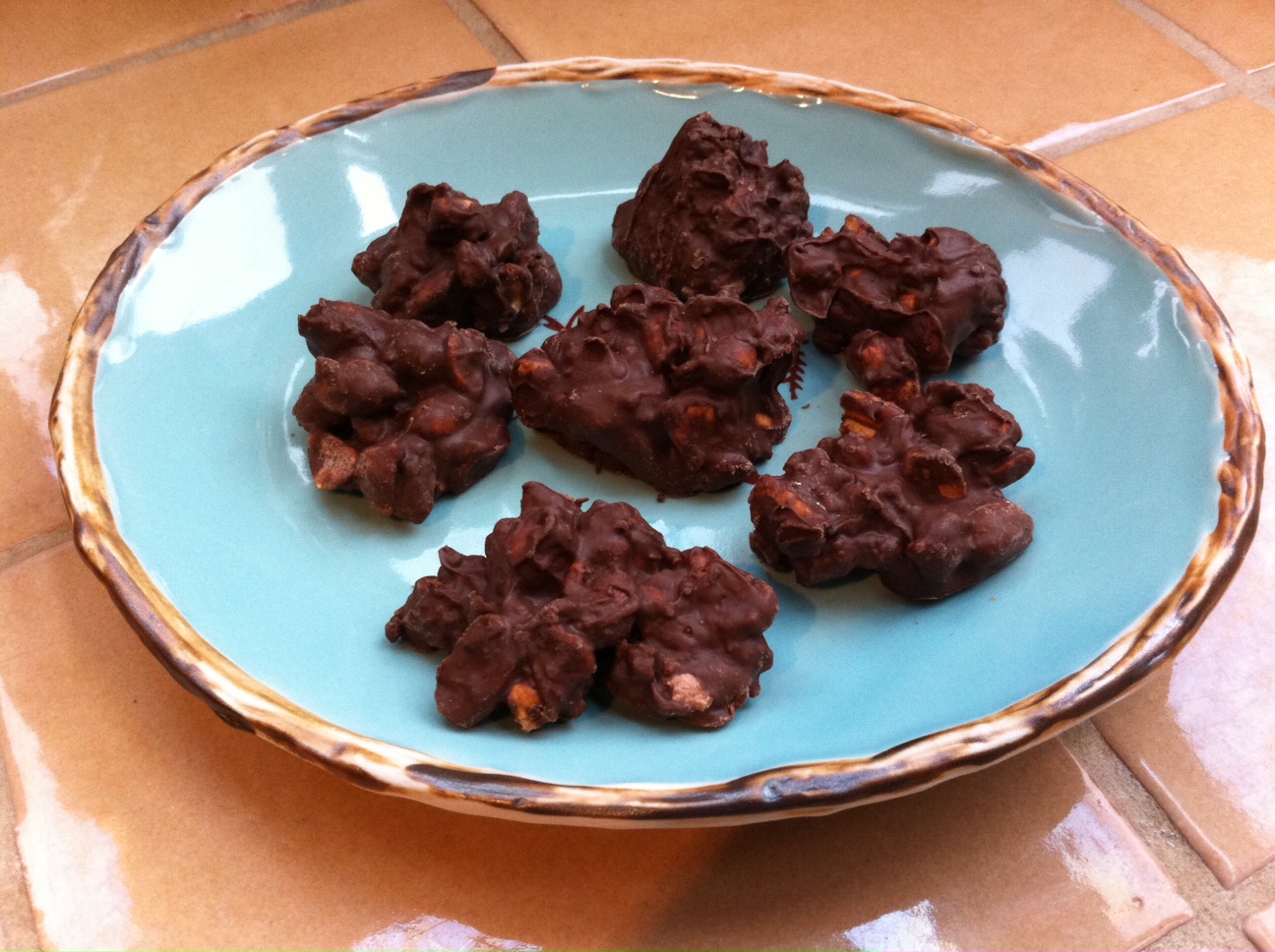 The Meat and Potatoes Foodie Triple Chocolate Nut Clusters (Courtesy