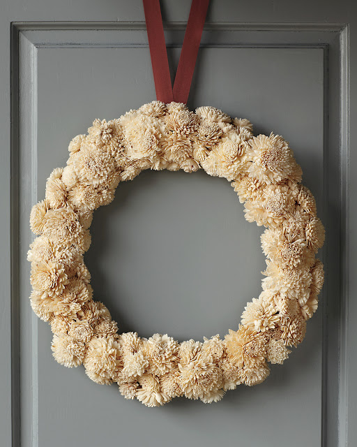image result for white wood flower wreath Martha Stewart