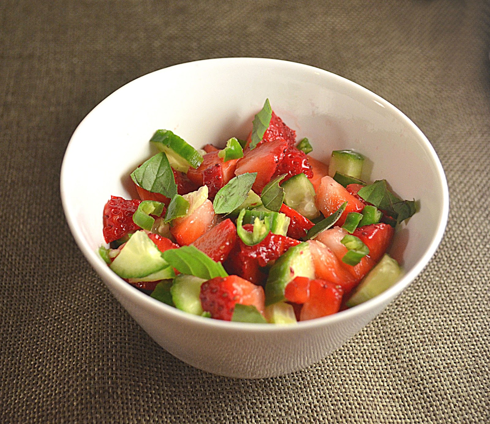 Jilly...Inspired : Strawberry Cucumber Salsa with Chili, Thai Basil and