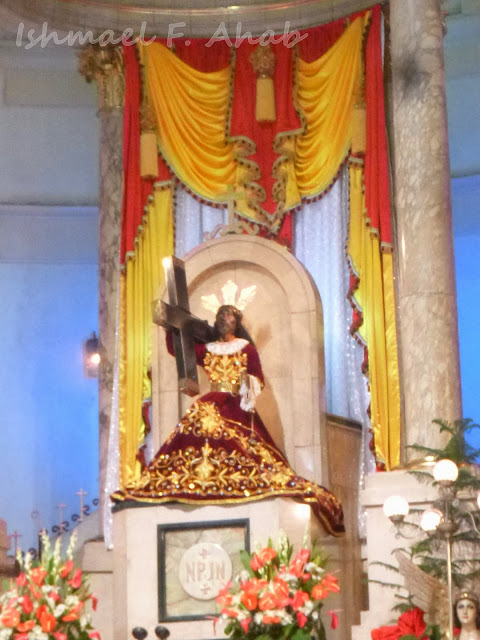 Image of the Black Nazarene at the altar of Quiapo Church