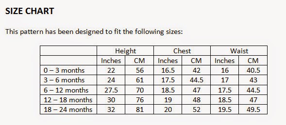 Pillowcase Dress Pattern Size Chart