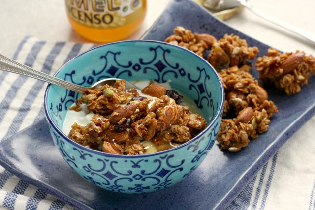 Cranberry Almond Granola Bites: This recipe is a cross between granola and a granola bar. A simple baking technique helps the granola stay clumped together so you can break it into clusters, which makes it great for nibbling.   