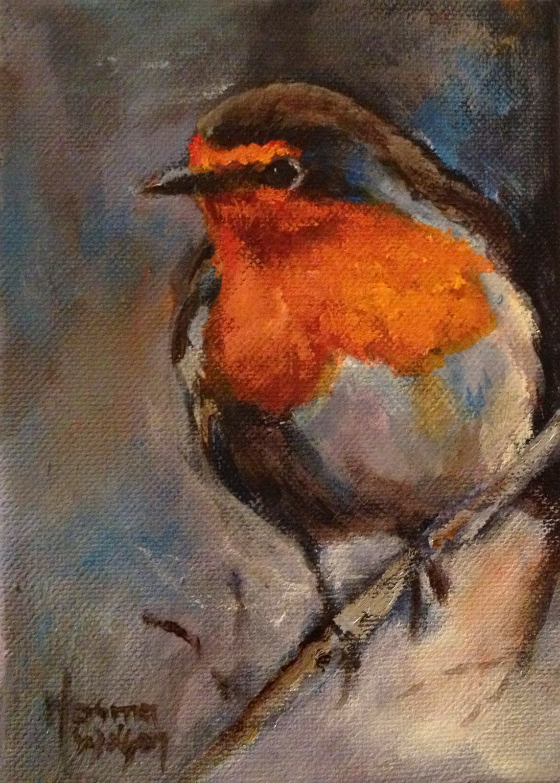 Norma Wilson Art Norma Wilson Original Oil And Acrylic English Robin