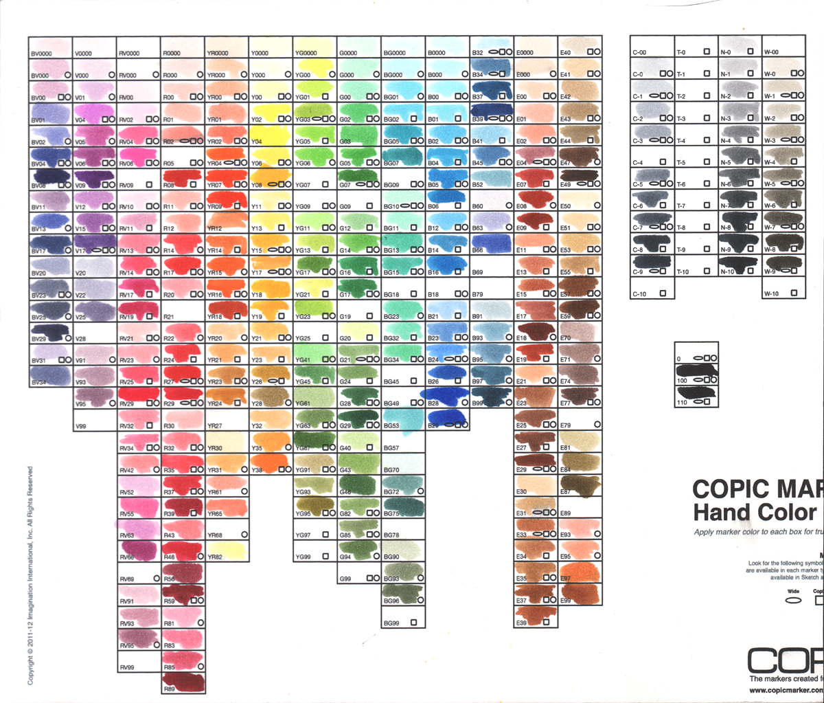 The Sycophant: Copic Swatch Page Update