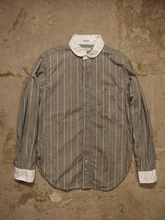 Engineered Garments Rounded Collar Shirt in Navy/Khaki St.Combo Spring/Summer 2015 SUNRISE MARKET