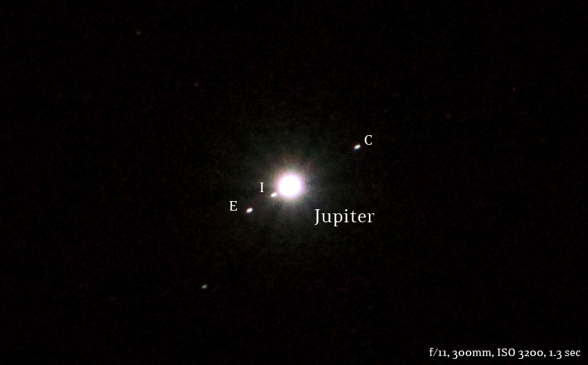jupiter and moons on january 21