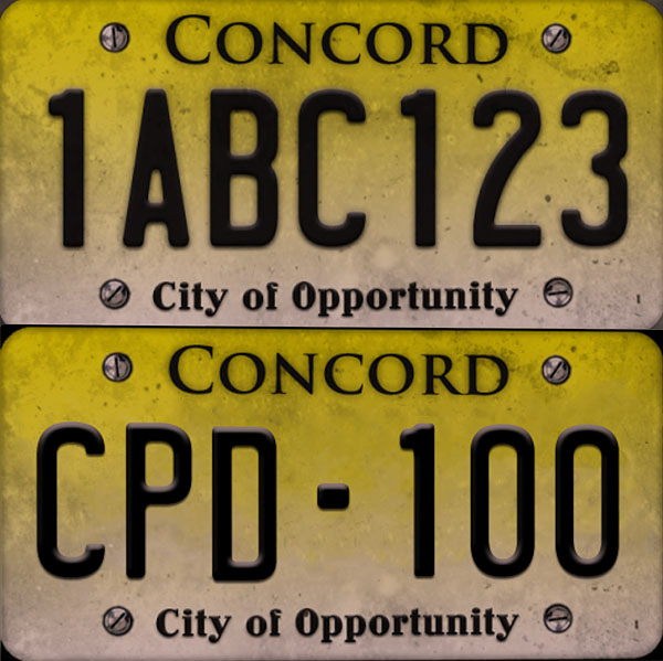 Concord City News Licence plates of Concord City