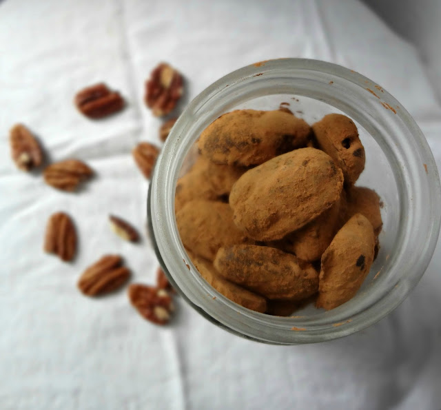 Dark Chocolate Peanut Butter Pecan Truffles Dark Chocolate Peanut Butter Pecan Truffles