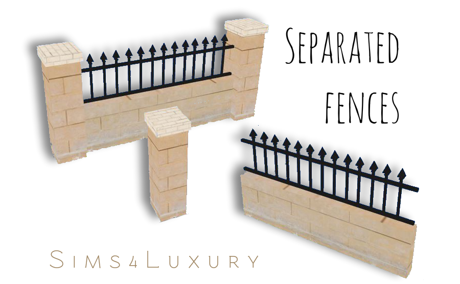 Sims 4 CC's The Best Separated Fences by Sims4Luxury