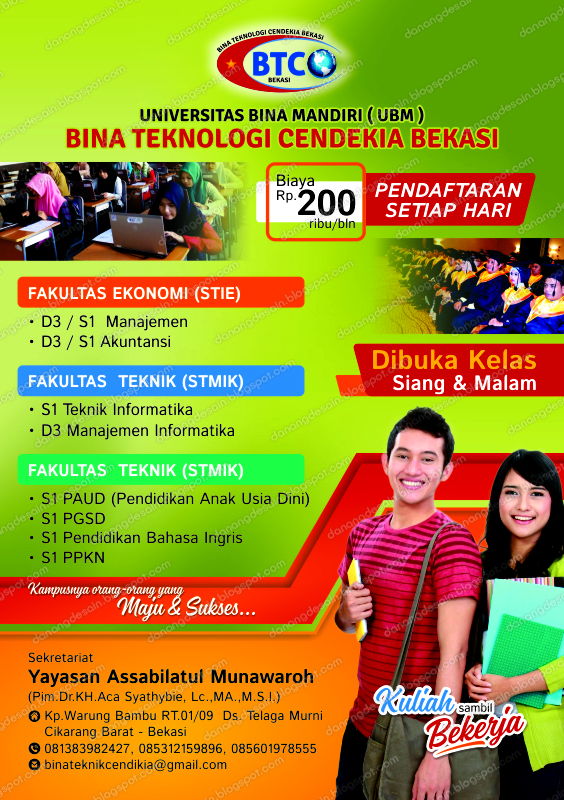 Contoh Desain Brosur Universitas Fakultas Contoh Desain