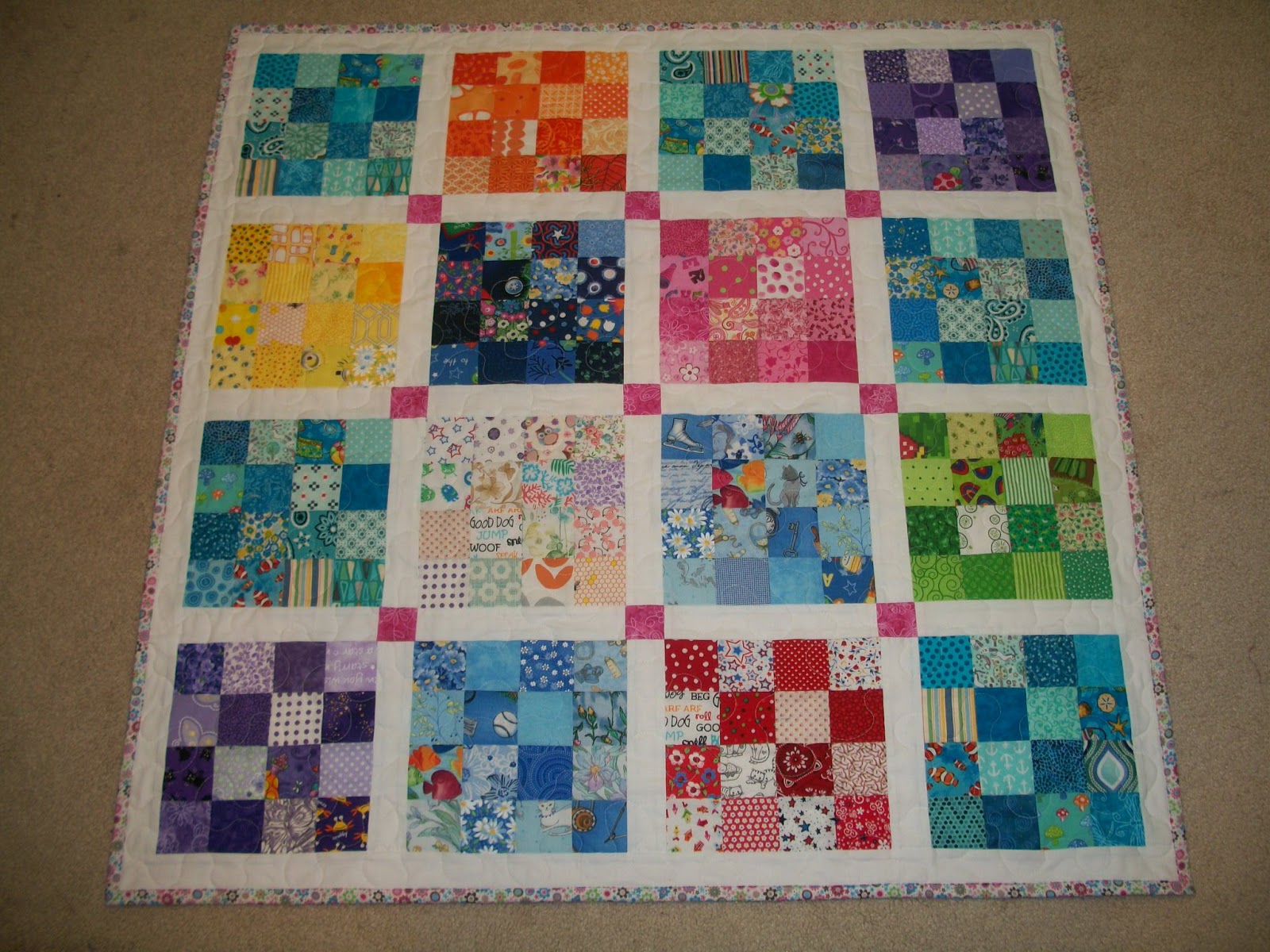 Sew Cook and Travel 2018 RSC October, 16Patch Large Quilt, 16Patch Baby Quilt, Captain