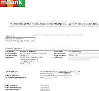 mBank — dowód wypłaty 2015, program partnerski