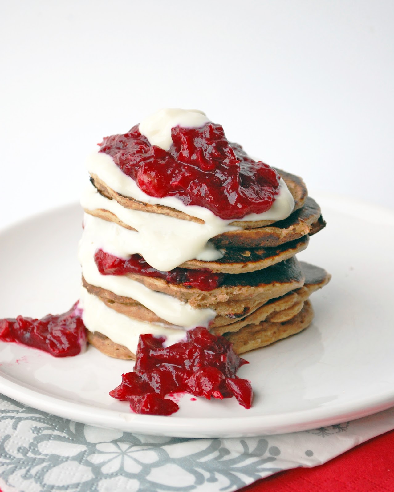 ‘Twelve Days’ day 12 sweet chestnut pancakes with cranberry compote