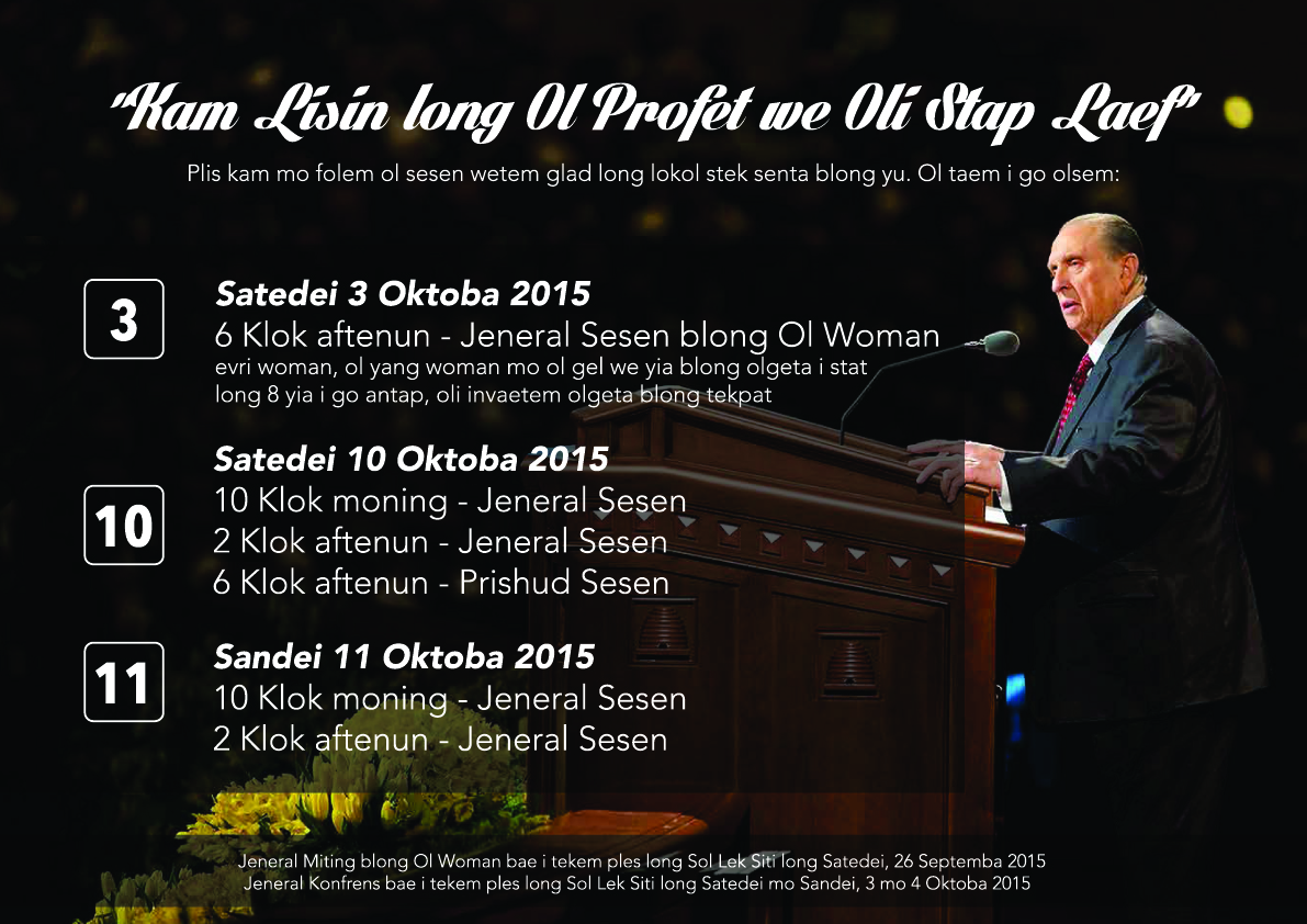 Mormon Media Fiji 185th General Conference Times and Schedule