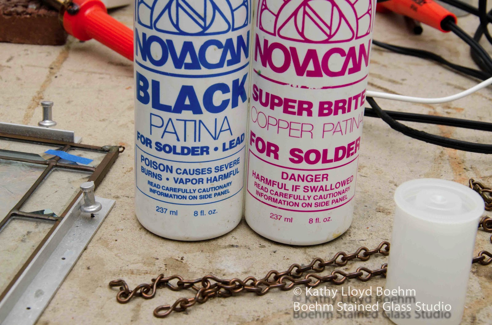 Boehm Stained Glass Blog Adding hooks to small stained glass panel