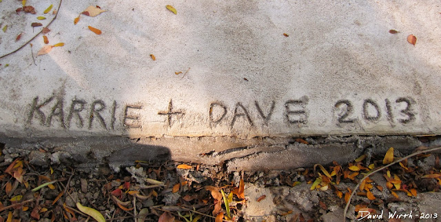 how to write name in concrete, when