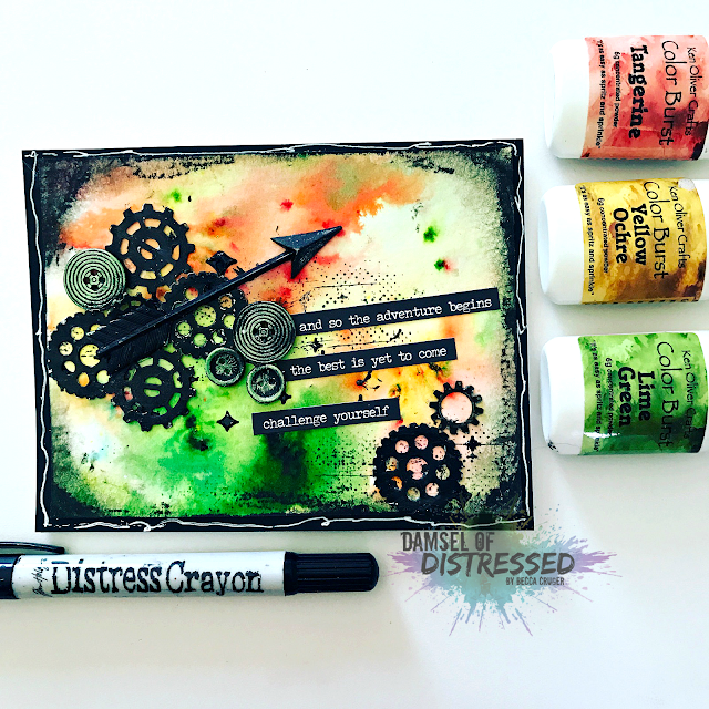 Mixed Media Card with Color Burst Crystals Embossing Paste Tim Holtz Distress Paint and Distress Crayons Mixed_Media_Card_with_Ken_Oliver_Color_Burst_Crystals_Embossing_Paste_Tim_Holtz_Distress_Paint_and_Distress_Crayons