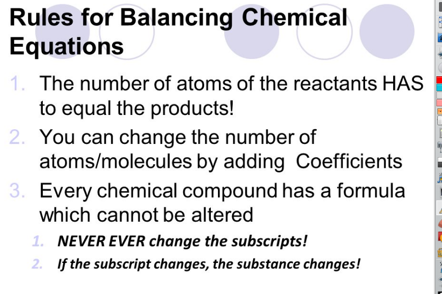 Science 8 Balancing Equations notes