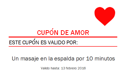 cupon de amor