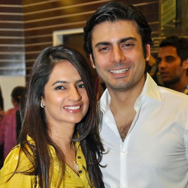 Pakistani Actor Fawad Afzal Khan with Wife Sadaf Fawad Khan | Pakistani Actor Fawad Afzal Khan Family Photos | Real-Life Photos