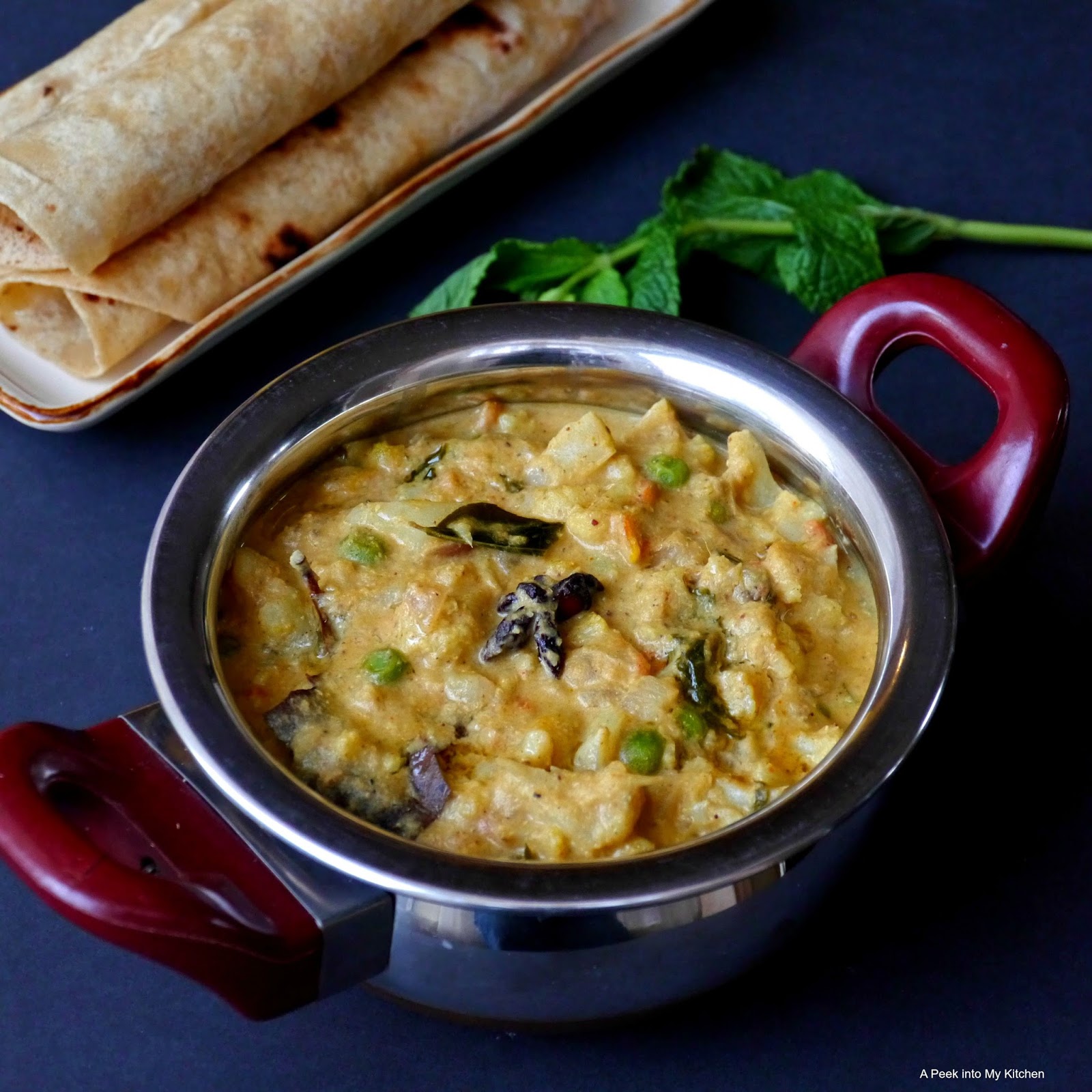 A Peek into My Kitchen Cauliflower Kurma Day 142